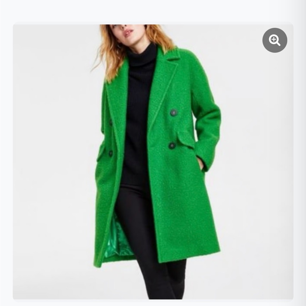 Women's Green Double-Breasted Coat